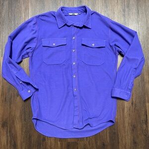 REI Vintage 90s Polartec Series 100 Purple Fleece Button Up Shirt Gorpcore